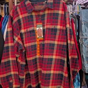 NWT Orvis Men's Red Plaid Shirt